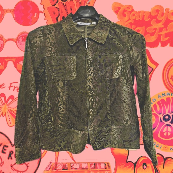 Birch Hill 🐍 Y2K Printed Zip-Up Sport Coat - Picture 1 of 4